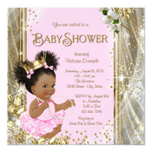 African American Princess Youngster Shower Invites image regarding Free Printable African American Baby Shower Invitations called African American Princess Youngster Shower Invites